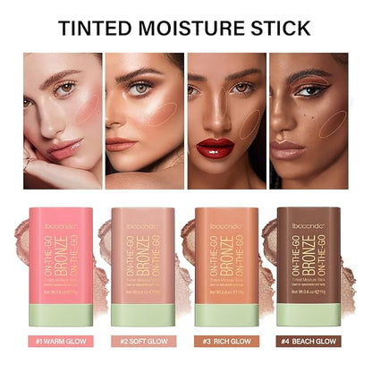 Multi-Use Makeup Blush Stick, Tinted Solid Moisturizer On-the-Go Warm Glow)