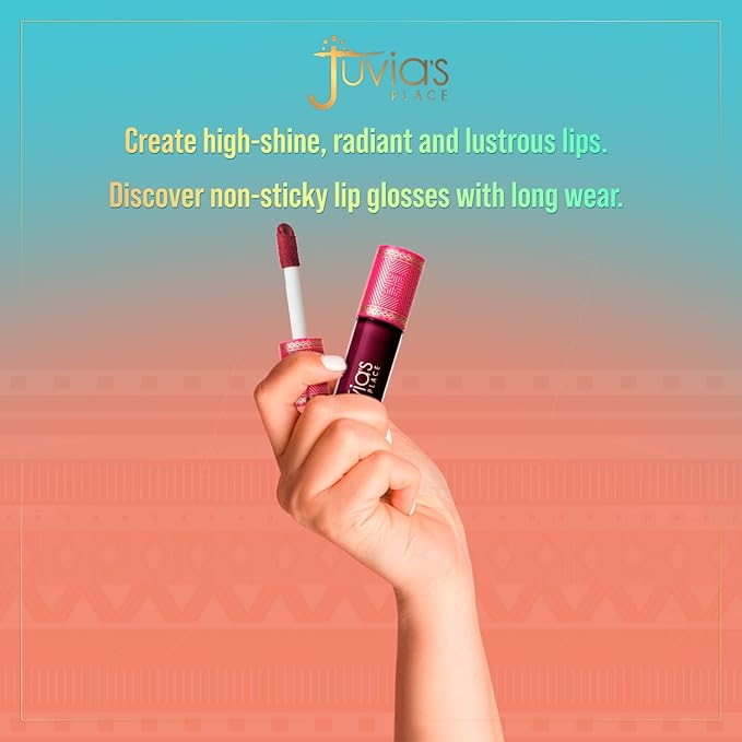 Juvia's Place Lip Gloss Reflect Maroon, Long Lasting Hydrating The Reds & Berries 16 oz