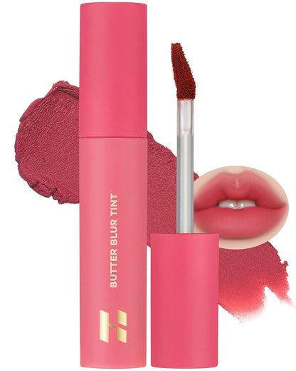 HOLIKA HOLIKA Butter Blur Lip Tint (08 LYCHEE) - Korean Matte Lip Tint, Lightweight High-Pigmented Lips, Velvety Silky Smooth K-Beauty Lip Makeup, Long Wearing Formula