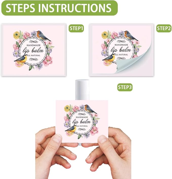 OLYCRAFT 100Pcs Self-Adhesive Lip Balm Tag Wrapping