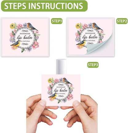 OLYCRAFT 100Pcs Self-Adhesive Lip Balm Tag Wrapping