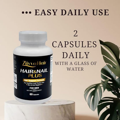 Hair Vitamins for Men - All Natural Vegan Biotin 5000 Mcg Capsules - Hair Supplements for Growth & Thickness - Promote Healthier Hair, Skin, Nails - Hair Growth Supplement Formula