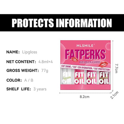 VolksRose 4pcs Lip Gloss Oil Set, Hydrating Lip Gloss