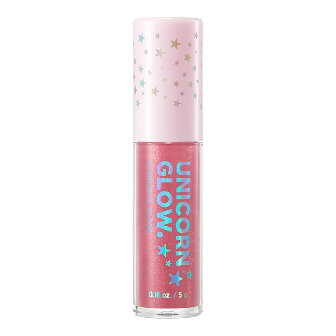 UNICORN GLOW Luminous Lip Gloss, 3 Rose Gold -Moisturizing Lip Gloss with Shimmery Finish - Lightweight, Sheer and Hydrating [0.18 oz. / 5 g] glitter gloss