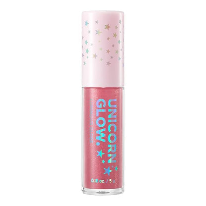 UNICORN GLOW Luminous Lip Gloss, 3 Rose Gold -Moisturizing Lip Gloss with Shimmery Finish - Lightweight, Sheer and Hydrating [0.18 oz. / 5 g] glitter gloss