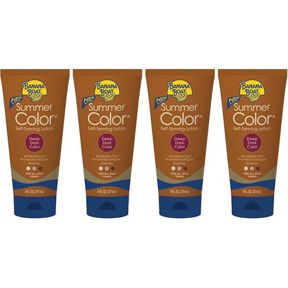 Summer Color Self Tanning Lotion - Deep Dark Color, 6 Ounces each (Value Pack of 4)