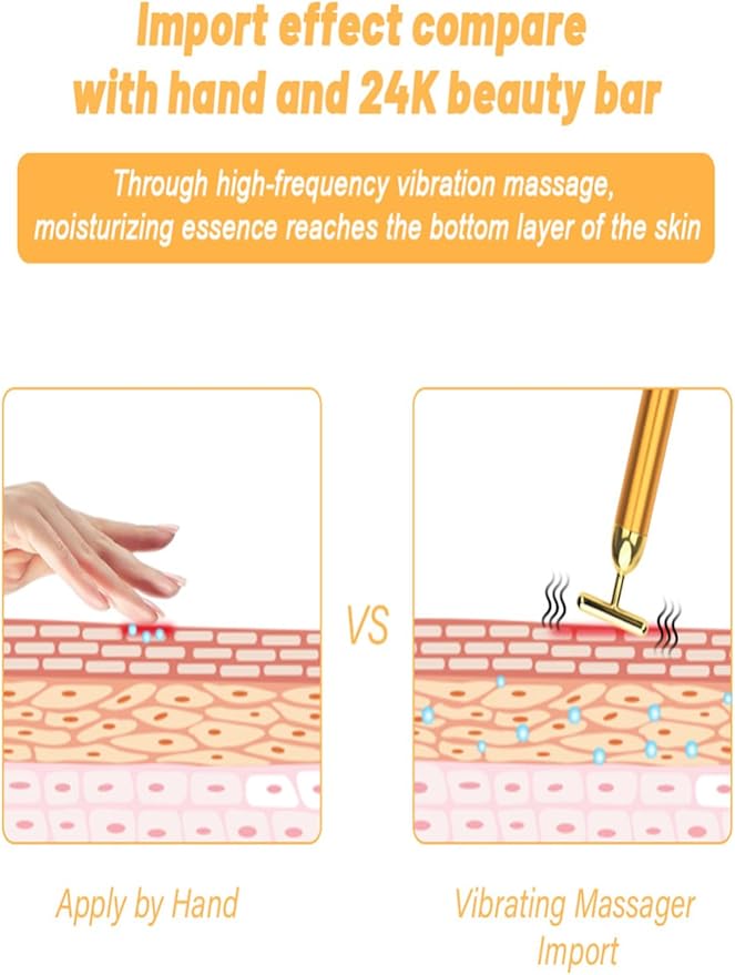 Beauty Bar Gold Face Massager for Skin Care T-Shape Facial Massager Tools Face Lifting