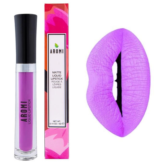 Aromi Pink Lilac Matte Liquid Lipstick | Bright Purple Lip Color, Smudge Proof, Waterproof, Long-lasting, Vegan, Cruelty-free (Pink Periwinkle)