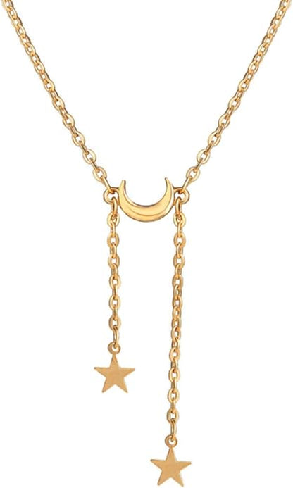 Boho Gold Y Necklace Double Star