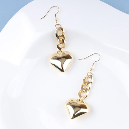 Boho Large Heart Drop Earrings Vintage