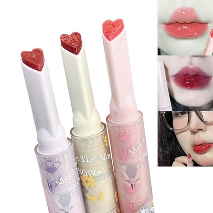 3 Colors Jelly Lipstick,Tinted Lip Gloss Heart Shape Gloss