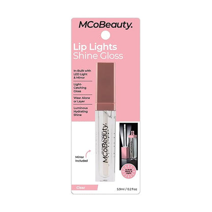 MCoBeauty LipLights Shine Gloss, Clear, Gloss for Irresistible LipLights