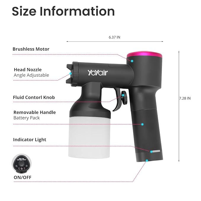 Cordless Spray Tan Machine, Portable Beach Tanning Machine, with Brushless Motor, Hose-less and Rechargeable Airbrush Tan Machine for Beach Tan, Mobile Tan, Self Tan, Outdoor Tan, Home Tan, Salon