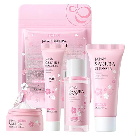 Sakura Travel Skincare Set for Teenage Cleaning