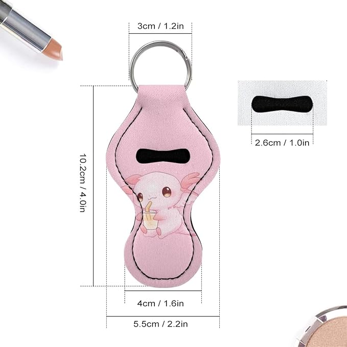 Chapstick Holder Keychain for Lipstick Lip Girls