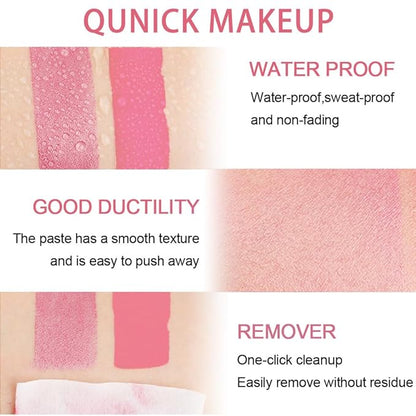 evpct 2Pcs Shimmer Pink Rose Cream Blush Stick