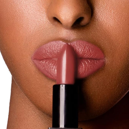 Semi-Matte Lipstick - Paradise, Rosy Nude - Natural Moisturizing Ingredients for All Day Wear - Paraben-Free, Cruelty-Free, Vegan Formula - Hydrating Highly-Pigmented Lip Makeup