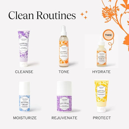 LilyAna Naturals Vitamin C Serum for Face - Face Serum with Hyaluronic Acid and Vitamin E, Anti Aging Serum, Reduces Age Spots and Sun Damage, Promotes Collagen and Elastin (Double Pack)