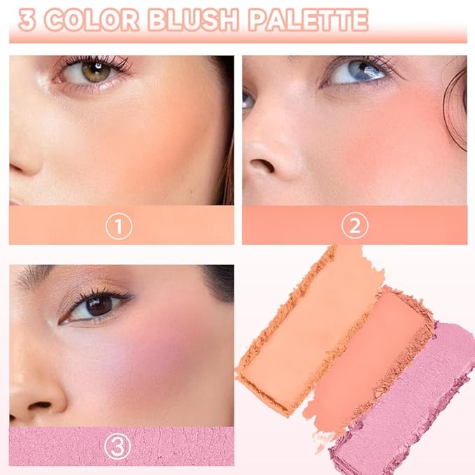 3 IN 1 Brown Nude Face Highlight Bronzer