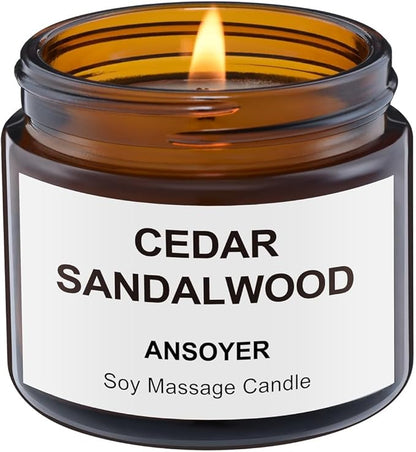 Massage Candle, Soy + Hemp Seed Oil Based - Body Oil & Lotion Candle - Home SPA for Relaxation - 1.77OZ