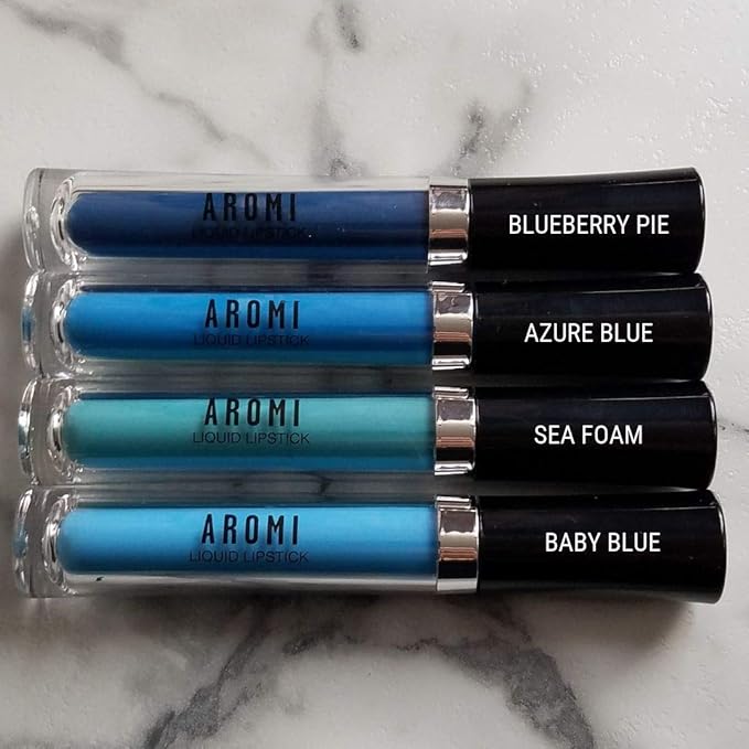 Aromi Sea Foam Matte Liquid Lipstick | Aqua, Aquamarine Lip Color, Blue Green, Smudge and Transfer Proof, Long-Lasting, Vegan, Cruelty-free, Handmade (Sea Foam)