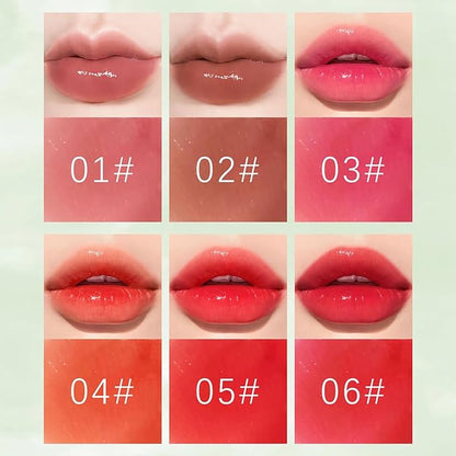 6 Colors Lip Tint Stain Set, Multi-Use Lip & Cheek Tint Korean Makeup Mini Liquid Lipstick, Avocado Moisturizing Lip Stain Lip Gloss