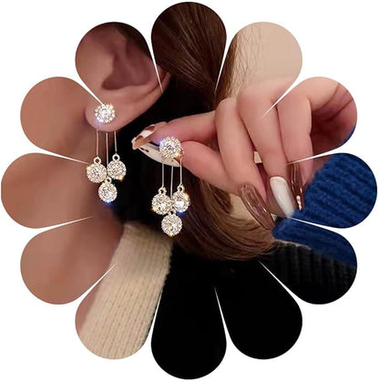 Vintage Crystal Chandelier Drop Earrings Rhinestone