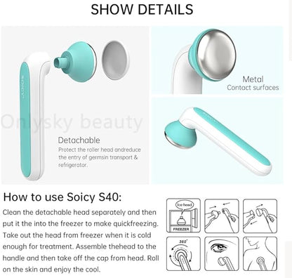 ONLYSKY BEAUTY Cooling Ice Roller Facial Massage Roller for Face （Green）