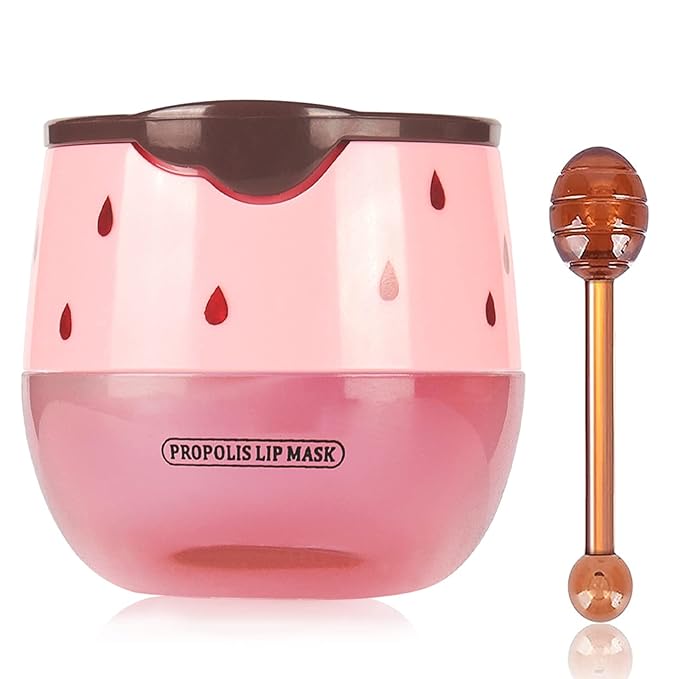 Strawberry Sleeping Lip Mask,Bee Lip Balm Wrinkle