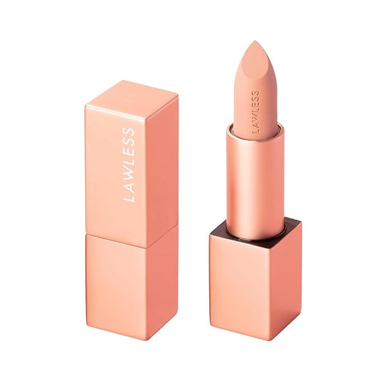 LAWLESS Forget the Filler Lip-Plumping Line-Smoothing Satin Cream Lipstick - Platinum - Natural Ingredients Smooth and Hydrate Lips for a Plumper, Fuller Look - 3.7g