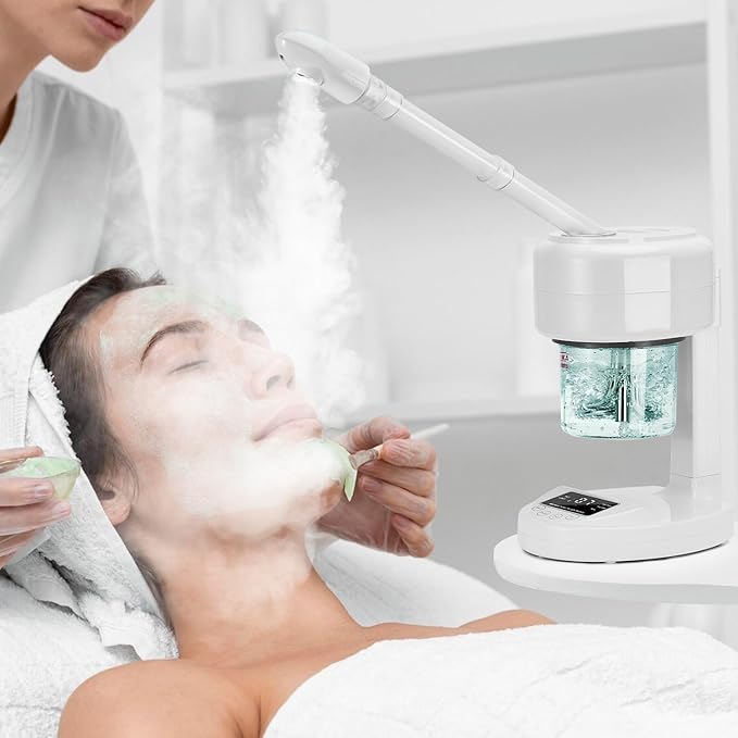 JOSTZHXIN Facial Steamer Nano Ionic Face Steamer with Extendable Arm,Portable Facial Steamer 360°Rotating Nozzle Esthetician Steamer for Personal Care at Home or Salon
