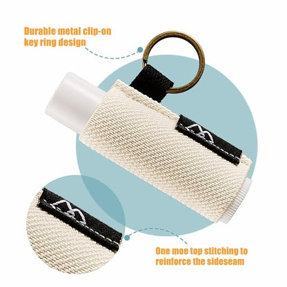 WK IEASON - Lip Balm Holder Keychain Clip (Beige/brown/yellow)