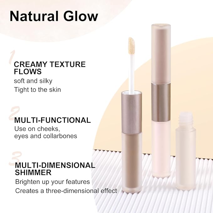 2 in 1 Bronzer and Highlighter Stick,Non-greasy &