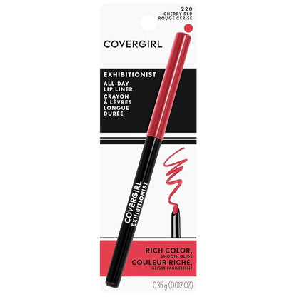 COVERGIRL Exhibitionist Lip Liner, Cherry Red 220, 0.012 Ounce (Pack of 2)