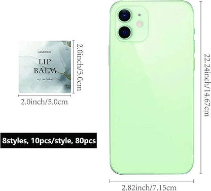 CRASPIRE Lip Balm Labels 80pcs Homemade Candle