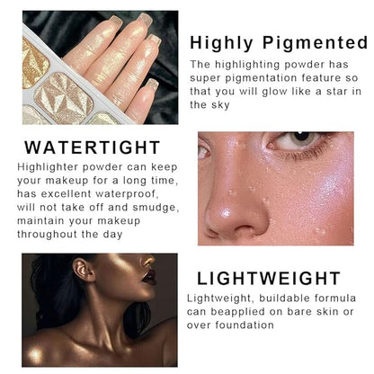 evpct 8 Colors Highlighter Makeup Palette for Face