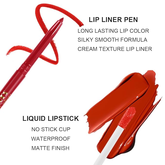 6 Colors Liquid Lipstick + Lip