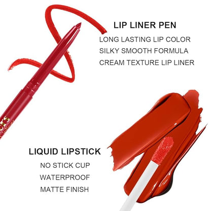 6 Colors Liquid Lipstick + Lip