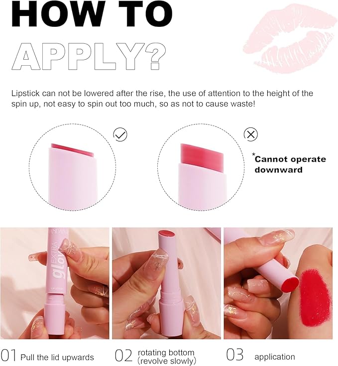 3 Pcs/Set Plumping Lip Gloss Stick, Glass Shine Lipstick Super Moisturizing Lip Color Hydrating Glossy Tinted Balm, Plumps/ Nourishes Lips, Non-Sticky High Shine Smooth Lip Color Balm (Color 01 02 03)