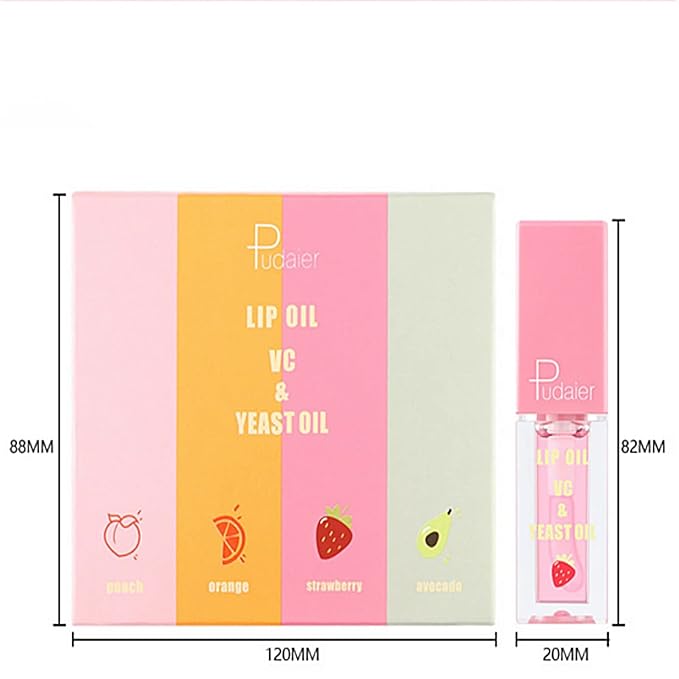 Lip Gloss Set, 4 PCS, Transparent Lip Balm, Gloss