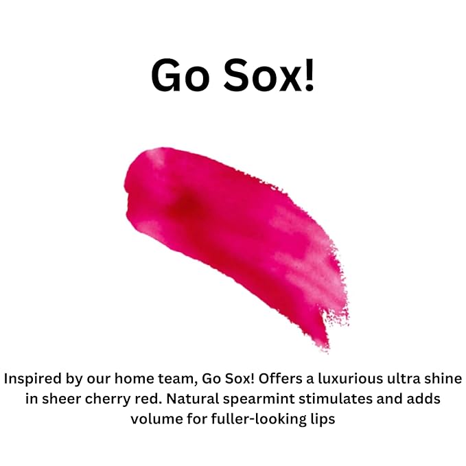 Go Sox! Lip Gloss (.25oz) - Naturally Refreshing Vegan Lip Gloss with Aloe and Vitamins C & E, Spearmint Extract