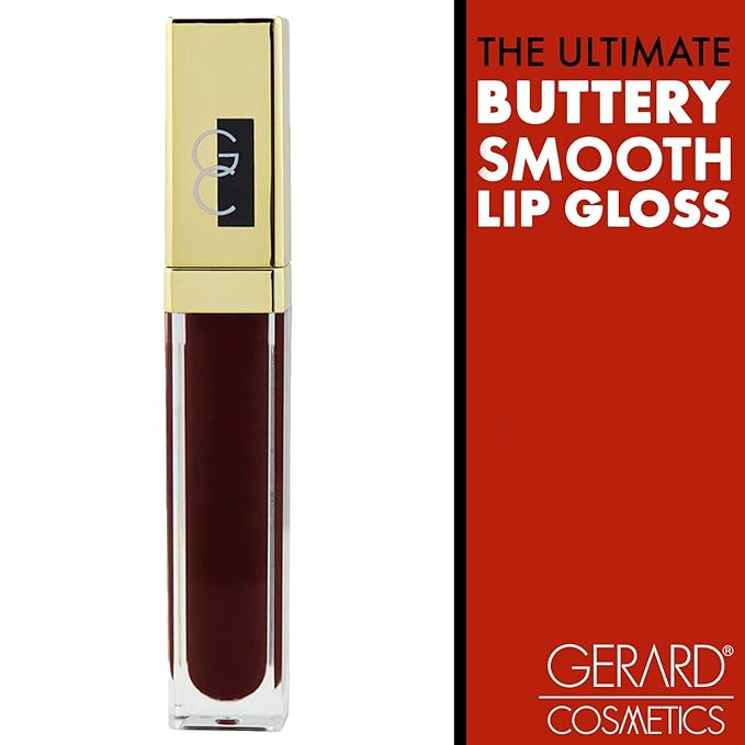 Gerard Cosmetics x Lyrica Anderson Light 'Em Up Lip Gloss - James | Super Pigmented Wine Lip Gloss | Moisturizing Lip Gloss with Mirror and LED Light | Cruelty Free & Made in USA