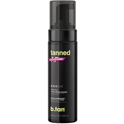 B.TAN Dark Mousse Self Tanner, 1 Hour Sunless Tanner, Vegan, Cruelty Free, 6.7 Fl Oz