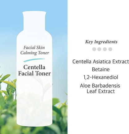 Centella Asiatica 92% Soothing Hydrating Toner - CICA Facial Toner Lightweight Moisture Boost Soft Smooth Skin - Daily Face Toner, Alcohol-Free, Fragrance-Free, 6.75 Fl Oz (200ml)