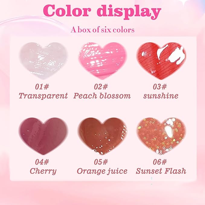 6 Color Lip Oil, Big Brush Head Hydrating Big