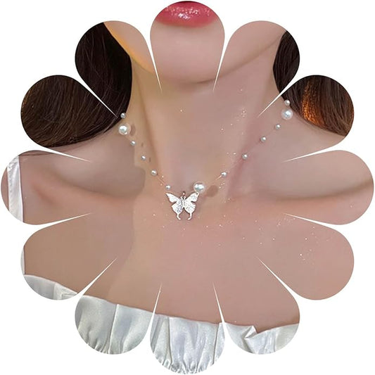Boho Butterfly Pendant Necklace Choker Vintage