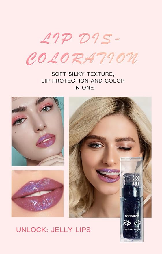 3 Pcs Color Changing Lip Oil, Long Lasting Lip