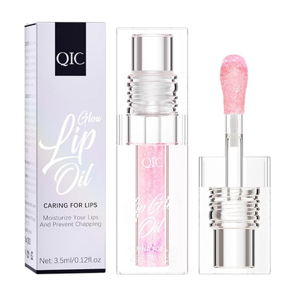 Magic Color Changing Lip Oil, 2024 New Warm Change Moisturizing Lip Gloss Hydrating Lip Oil, New Upgraded Magic Big Brush Color Changing Lip Oil Long Lasting Nourishing (Pink 01#)