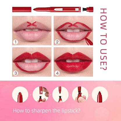 2-in-1 Lip Crayon, lip liner, Lip Liner Pencil, Slim Lip Pencil, Beauty Lip Gloss, Super Professional Tip Matte Lipstick (#10)
