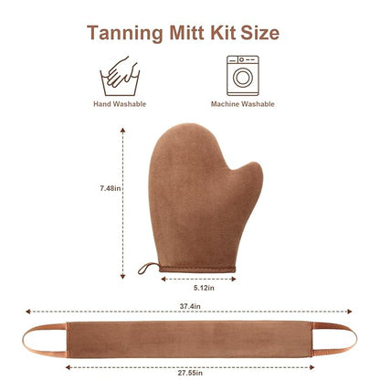 2 in 1 Self Tanning Mitt Applicator kit Self Tan Mit Self Tanner Mitt and Back Lotion Applicators for Your Back, Self Tan Mitt, Back Applicator Mitt for Self Tanner, Ultra Soft and Streak Free